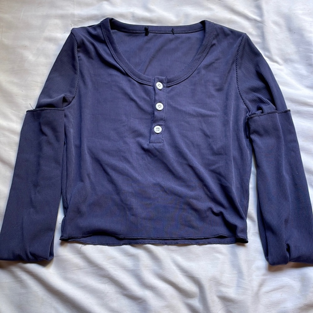 Blue Button Up Long Sleeve